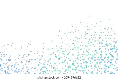 Light Blue, Green vector of small triangles on white background. Illustration of abstract texture of triangles. Pattern design for banner, poster, cover.