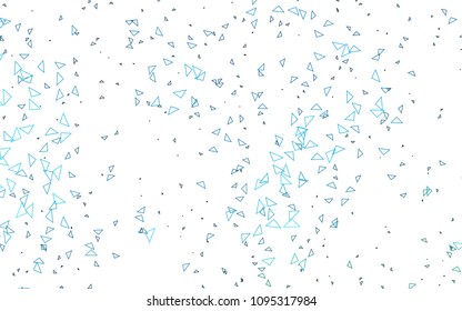 Light Blue, Green vector of small triangles on white background. Illustration of abstract texture of triangles. Pattern design for banner, poster, cover.