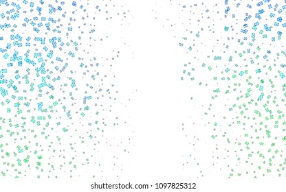 Light Blue, Green vector of small triangles on white background. Illustration of abstract texture of triangles. Pattern design for banner, poster, cover.