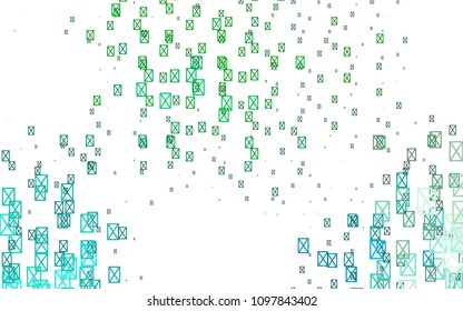 Light Blue, Green vector of small triangles on white background. Illustration of abstract texture of triangles. Pattern design for banner, poster, cover.