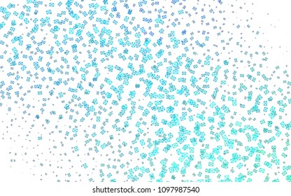 Light Blue, Green vector of small triangles on white background. Illustration of abstract texture of triangles. Pattern design for banner, poster, cover.