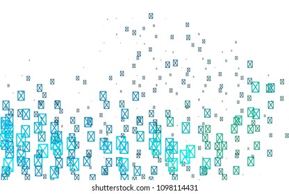 Light Blue, Green vector of small triangles on white background. Illustration of abstract texture of triangles. Pattern design for banner, poster, cover.