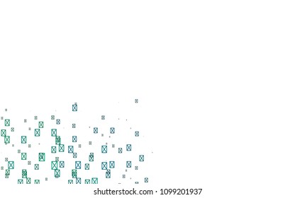 Light Blue, Green vector of small triangles on white background. Illustration of abstract texture of triangles. Pattern design for banner, poster, cover.