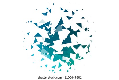 Light Blue, Green vector of small triangles on white background. Illustration of abstract texture of triangles. Pattern design for banner, poster, cover.