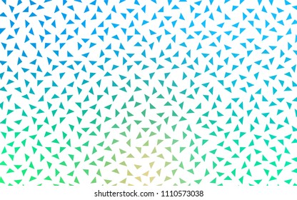 Light Blue, Green vector of small triangles on white background. Illustration of abstract texture of triangles. Pattern design for banner, poster, cover.