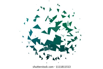 Light Blue, Green vector of small triangles on white background. Illustration of abstract texture of triangles. Pattern design for banner, poster, cover.