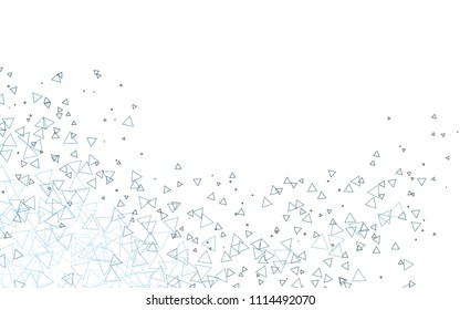 Light Blue, Green vector of small triangles on white background. Illustration of abstract texture of triangles. Pattern design for banner, poster, cover.