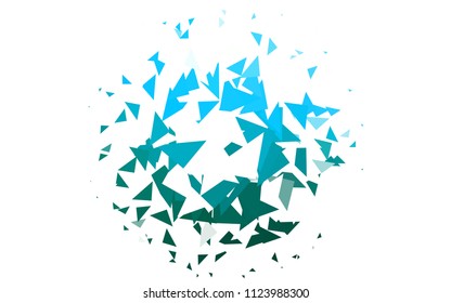 Light Blue, Green vector of small triangles on white background. Illustration of abstract texture of triangles. Pattern design for banner, poster, cover.