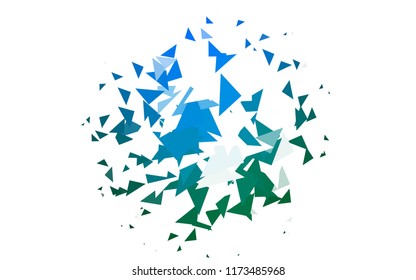 Light Blue, Green vector of small triangles on white background. Illustration of abstract texture of triangles. Pattern design for banner, poster, cover.