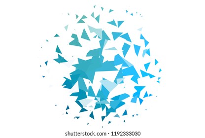 Light Blue, Green vector of small triangles on white background. Illustration of abstract texture of triangles. Pattern design for banner, poster, cover.