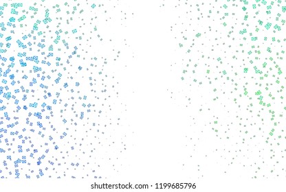 Light Blue, Green vector of small triangles on white background. Illustration of abstract texture of triangles. Pattern design for banner, poster, cover.