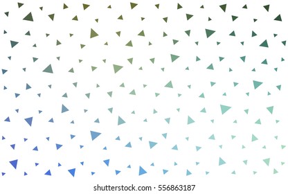 Light Blue Green vector of small triangles on white background. Illustration of abstract texture of triangles. Pattern design for banner, poster, cover.