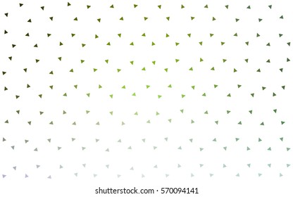 Light Blue Green vector of small triangles on white background. Illustration of abstract texture of triangles. Pattern design for banner, poster, cover.
