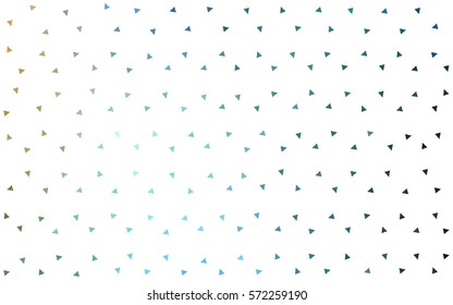 Light Blue, Green vector of small triangles on white background. Illustration of abstract texture of triangles. Pattern design for banner, poster, cover.