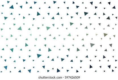 Light Blue, Green vector of small triangles on white background. Illustration of abstract texture of triangles. Pattern design for banner, poster, cover.