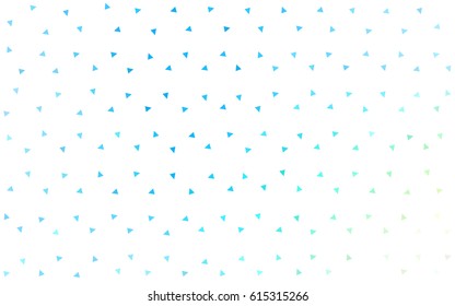 Light Blue, Green vector of small triangles on white background. Illustration of abstract texture of triangles. Pattern design for banner, poster, cover.