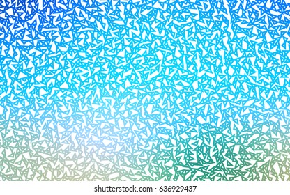 Light Blue, Green vector of small triangles on white background. Illustration of abstract texture of triangles. Pattern design for banner, poster, cover.