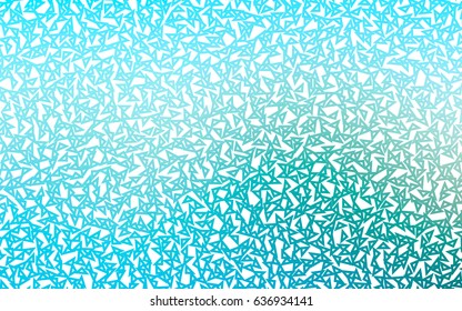 Light Blue, Green vector of small triangles on white background. Illustration of abstract texture of triangles. Pattern design for banner, poster, cover.