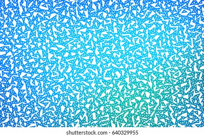 Light Blue, Green vector of small triangles on white background. Illustration of abstract texture of triangles. Pattern design for banner, poster, cover.