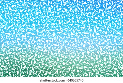 Light Blue, Green vector of small triangles on white background. Illustration of abstract texture of triangles. Pattern design for banner, poster, cover.