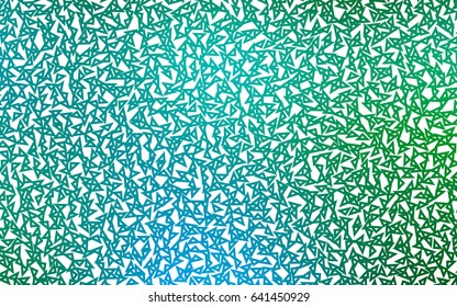 Light Blue, Green vector of small triangles on white background. Illustration of abstract texture of triangles. Pattern design for banner, poster, cover.