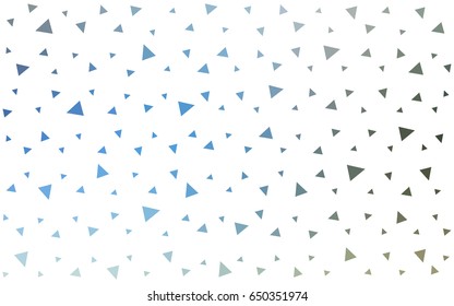 Light Blue, Green vector of small triangles on white background. Illustration of abstract texture of triangles. Pattern design for banner, poster, cover.