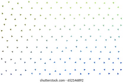 Light Blue, Green vector of small triangles on white background. Illustration of abstract texture of triangles. Pattern design for banner, poster, cover.