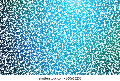 Light Blue, Green vector of small triangles on white background. Illustration of abstract texture of triangles. Pattern design for banner, poster, cover.