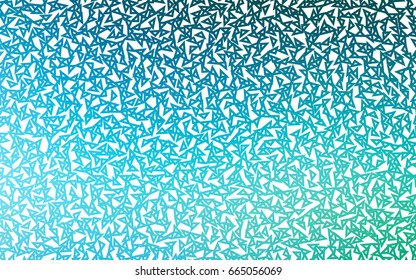 Light Blue, Green vector of small triangles on white background. Illustration of abstract texture of triangles. Pattern design for banner, poster, cover.