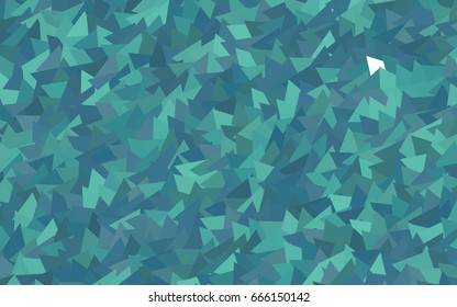 Light Blue, Green vector of small triangles on white background. Illustration of abstract texture of triangles. Pattern design for banner, poster, cover.