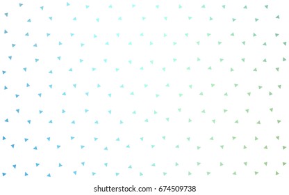 Light Blue, Green vector of small triangles on white background. Illustration of abstract texture of triangles. Pattern design for banner, poster, cover.