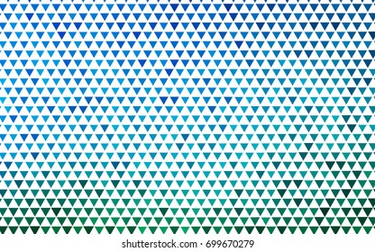 Light Blue, Green vector of small triangles on white background. Illustration of abstract texture of triangles. Pattern design for banner, poster, cover.