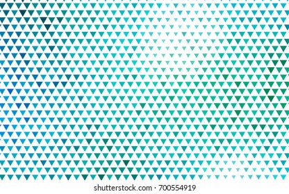 Light Blue, Green vector of small triangles on white background. Illustration of abstract texture of triangles. Pattern design for banner, poster, cover.