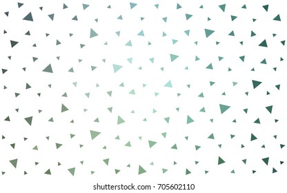 Light Blue, Green vector of small triangles on white background. Illustration of abstract texture of triangles. Pattern design for banner, poster, cover.