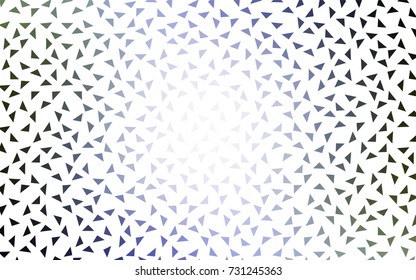 Light Blue, Green vector of small triangles on white background. Illustration of abstract texture of triangles. Pattern design for banner, poster, cover.