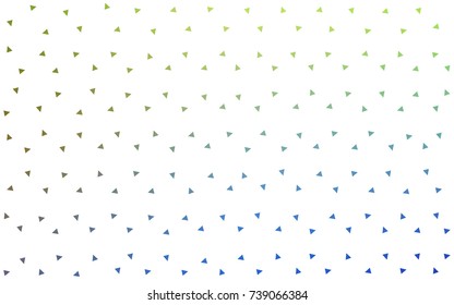 Light Blue, Green vector of small triangles on white background. Illustration of abstract texture of triangles. Pattern design for banner, poster, cover.