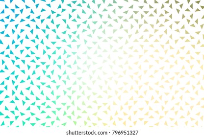 Light Blue, Green vector of small triangles on white background. Illustration of abstract texture of triangles. Pattern design for banner, poster, cover.