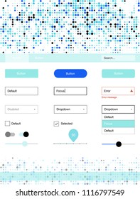Light Blue, Green vector style guide with circles. Modern Style guide with colorful gradient circles in its header. This sample is for your landing page.