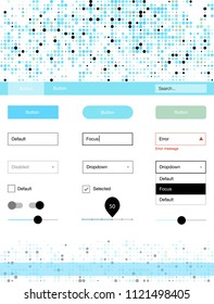 Light Blue, Green vector style guide with circles. Beautiful ui ux kit with colorful dots in its header. This template you can use for landing pages.