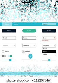 Light Blue, Green vector style guide with circles. Decorative ui kit design in abstract style with colorful dots. This template you can use for landing pages.