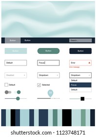 Light Blue, Green vector style guide with bent lines. Elegant bright illustration with gradient  in memphis style. This template you can use for websites.