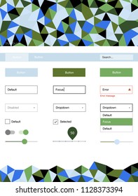 Light Blue, Green vector style guide with triangles. Colorful Style guide with triangles on abstract background. This template you can use for landing pages.