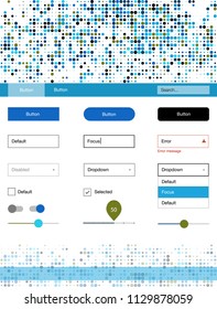 Light Blue, Green vector style guide with circles. Decorative ui kit design in abstract style with colorful dots. This template you can use for landing pages.