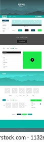 Light Blue, Green vector style guide with mountains. Colorful Style guide with mountains on abstract background. This sample is for your tourist website.
