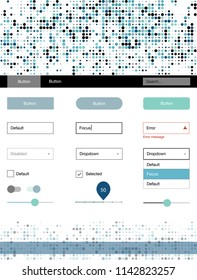 Light Blue, Green vector style guide with circles. Web ui kit with abstract gradient circles in its header. This sample is for your website.