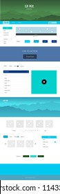 Light Blue, Green vector style guide with mountains. Colorful Style guide with mountains on abstract background. This sample is for your tourist website.