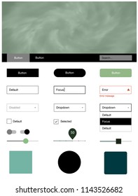 Light Blue, Green vector style guide with sky stars. Decorative ui kit design in abstract style with colorful sky. This sample is for your website.
