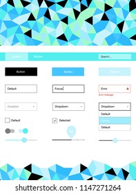 Light Blue, Green vector style guide with triangles. Modern Style guide in polygonal style with triangles. This sample is for your landing page.