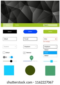 Light Blue, Green vector style guide with triangles. Modern Style guide in polygonal style with triangles. Modern template for your landing page.