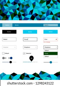 Light Blue, Green vector style guide with triangles. Modern Style guide in polygonal style with triangles. Simple colorful design for websites.